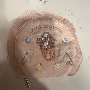 Pink Mermaid Embroidered Pouch